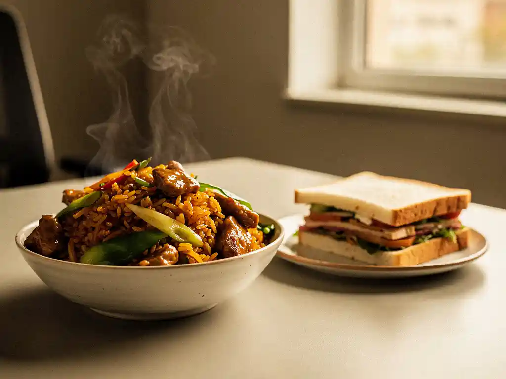 Wat zijn de voordelen van een dagelijkse warme kantoorlunch ten opzichte van broodjes?