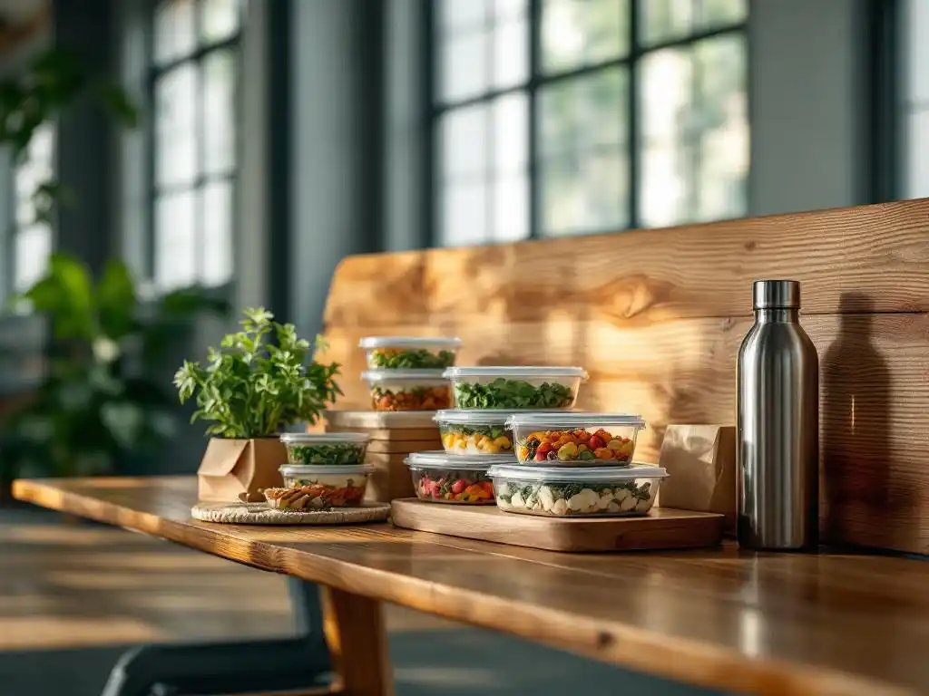 Welke duurzame verpakkingsopties zijn er voor sportmaaltijden in de sportschool?