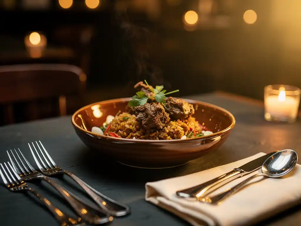 Welke Indonesische gerechten passen bij een formeel zakelijk diner in Amsterdam?